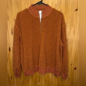 Time and Tru Women's Rust Half-Zip Sweatshirt